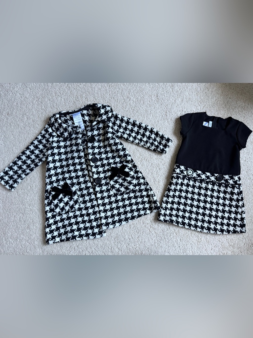 Bonnie Baby 2T Houndstooth Dress & Coat & Set